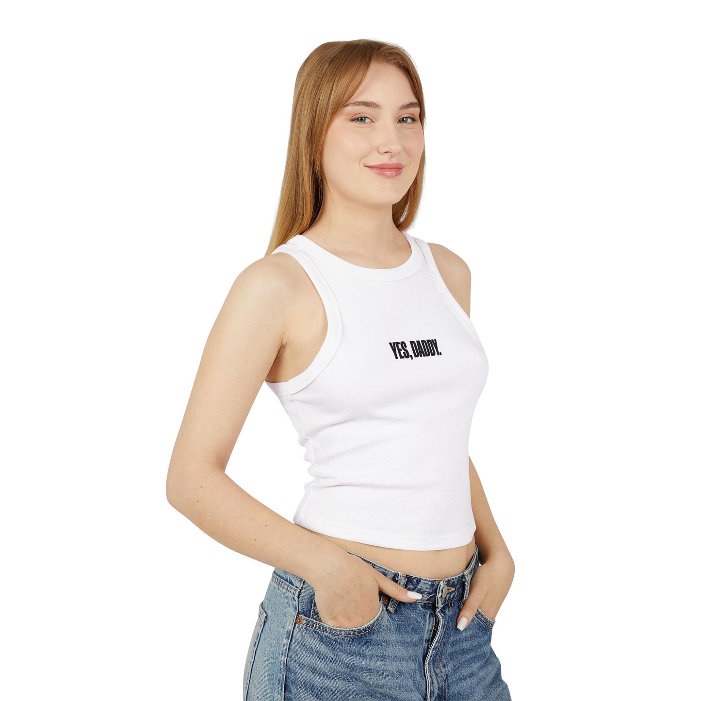 Yes Daddy Women's Micro Rib Racer Tank Top